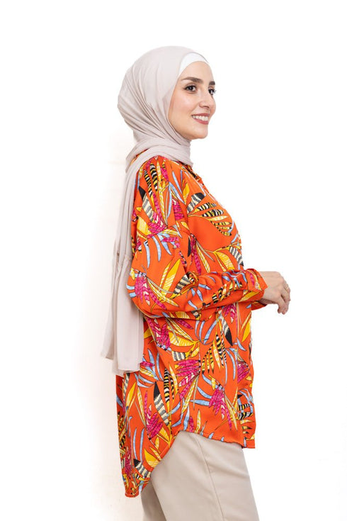 Orange P - Satin Over Size Shirt Style 1 - Khotwh